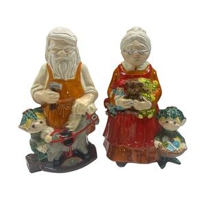 VTG - Mr. & Mrs. Clause - Santa & Mrs. Clause - Ceramic & Hand Painted 12”